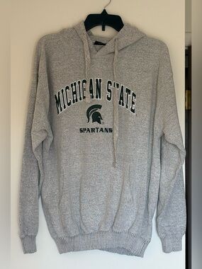 Michigan State Spartans Vintage Style Pullover Hoodie - Gray Retro Style Y2K